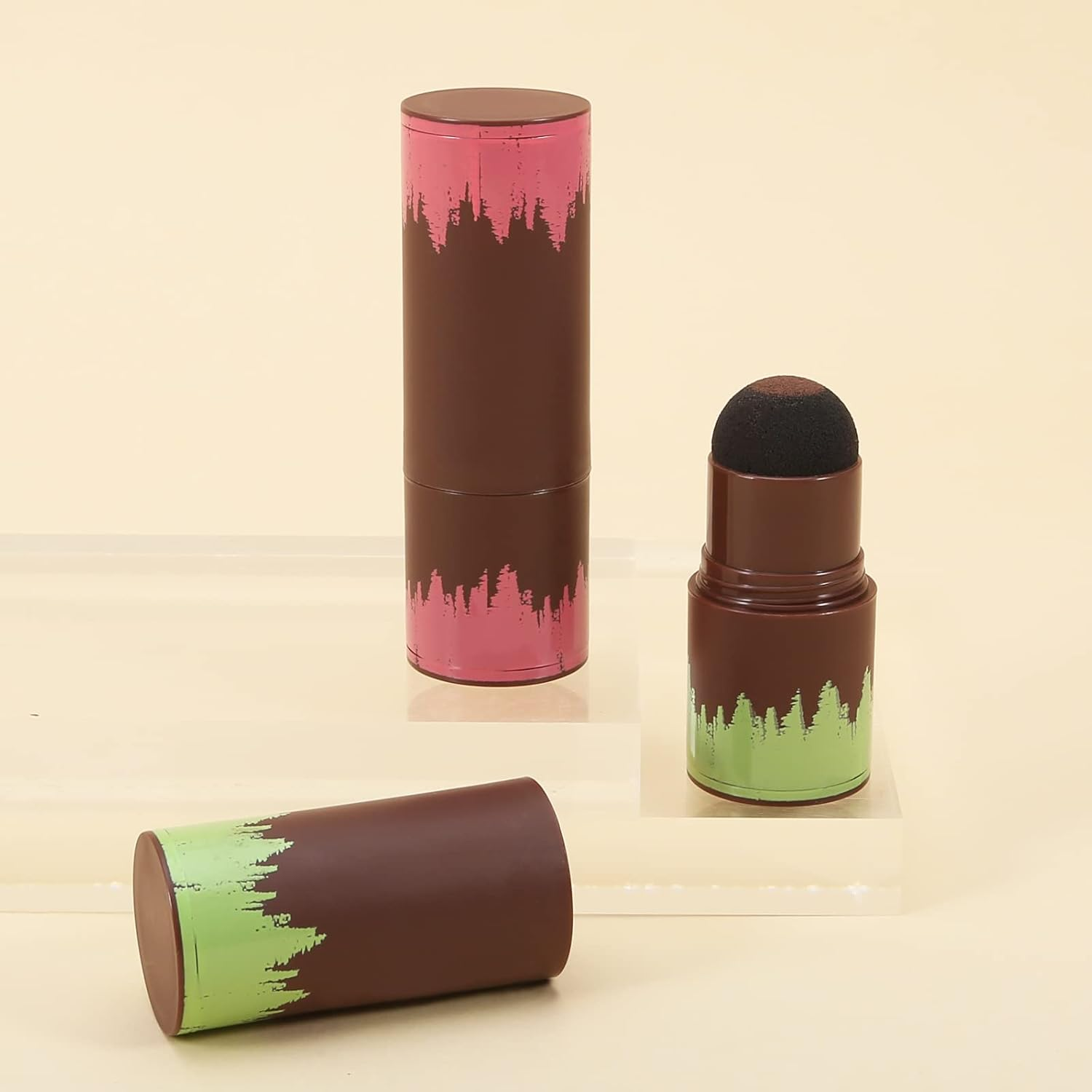 Boobeen Hairline Powder Stick, Hair Color Shadow Powder, Root Touch up for Thinning, Greys Hair, Instantly Cover Up, Multi Contour Concealer Powder - Brown image number 2