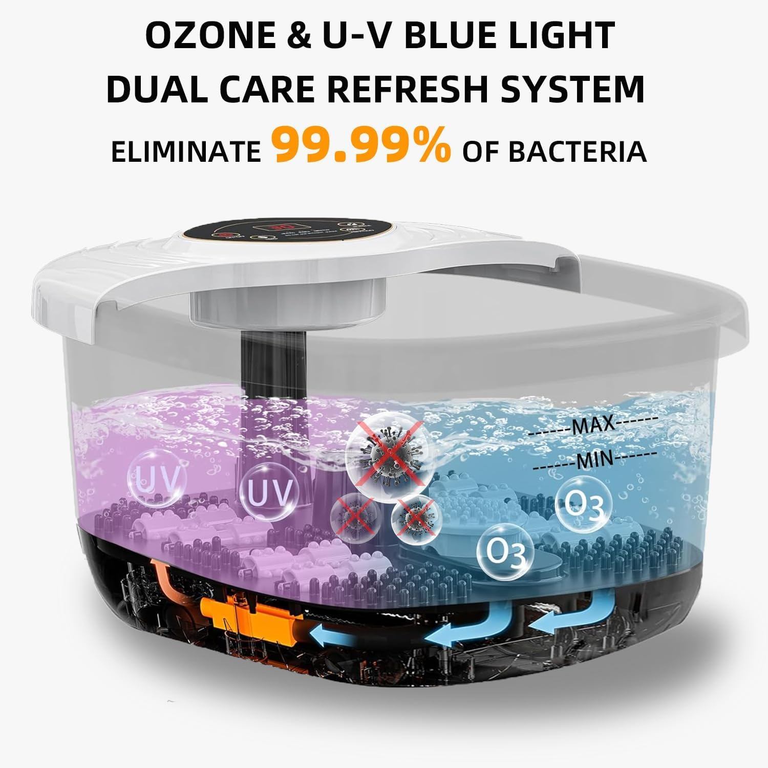 Closewave Foot Spa Bath Massager with Heat, UV & Ozone Bubbles,Shiatsu Rollers Epsom Salt Temperature Control, Relieves Stress and Feet Pain - Home Pedicure Soaking Tub Gift for Women/Men, Mom/Dad image number 5