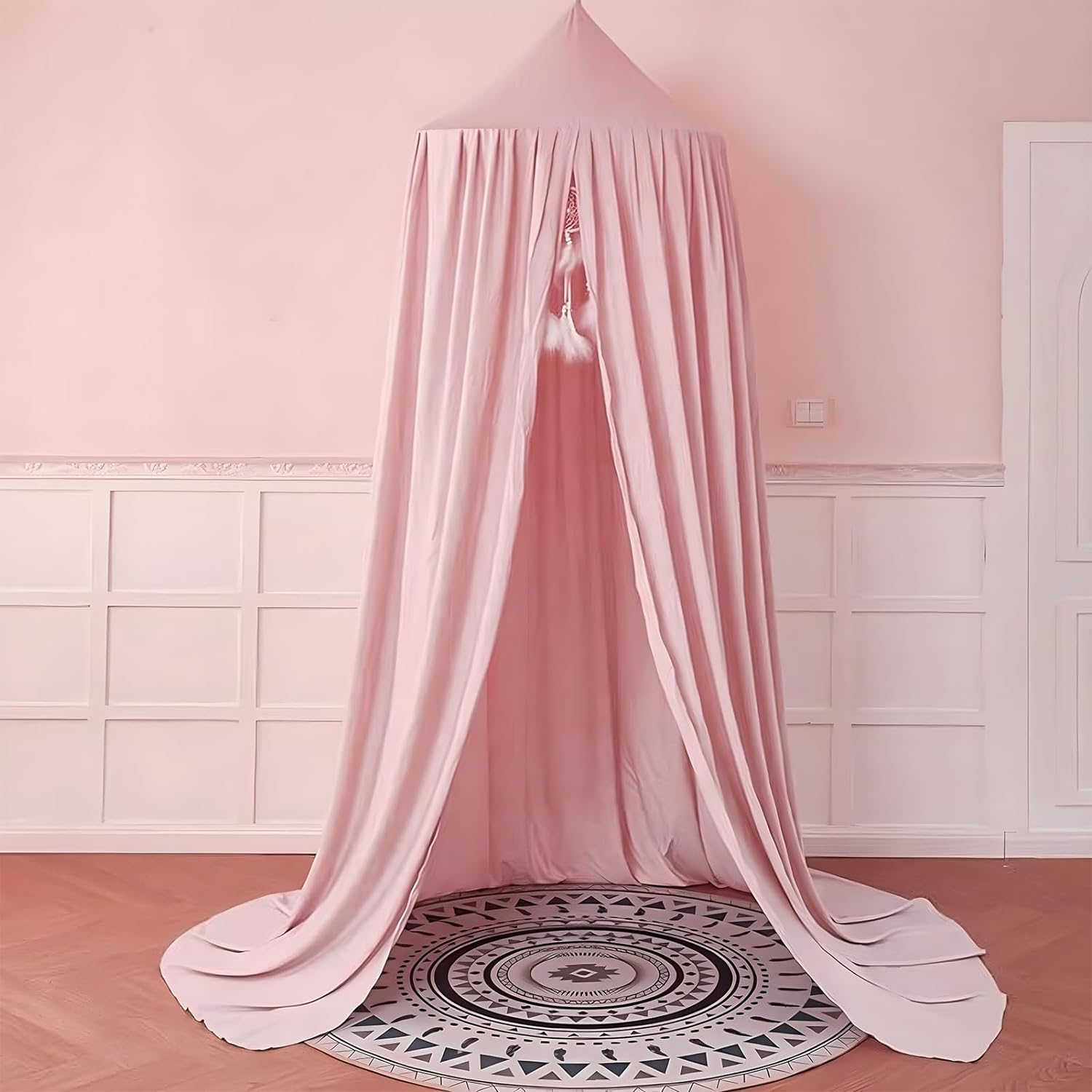 Princess Decor Canopy for Kids Bed, Soft and Durable Bed Canopy for Girls Room Tent Canopy Dreamy Mosquito Net Bedding, Children Reading Canopies Indoor(Pink) image number 4