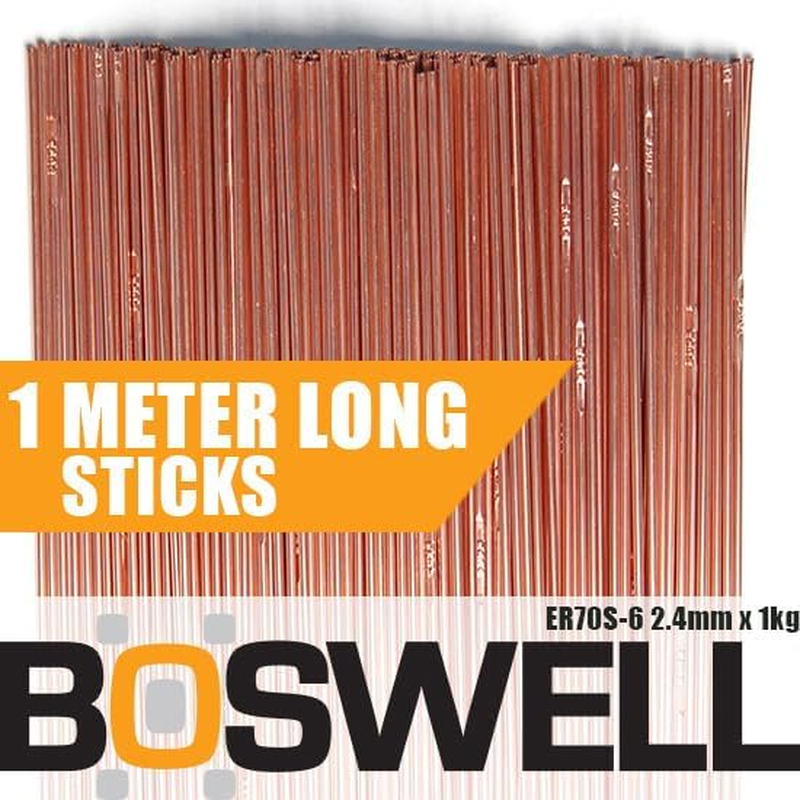 Boswell - 2.4Mm X 1KG Mild Steel ER70S-6 TIG FILLER RODS Welding Welder Wire Rod