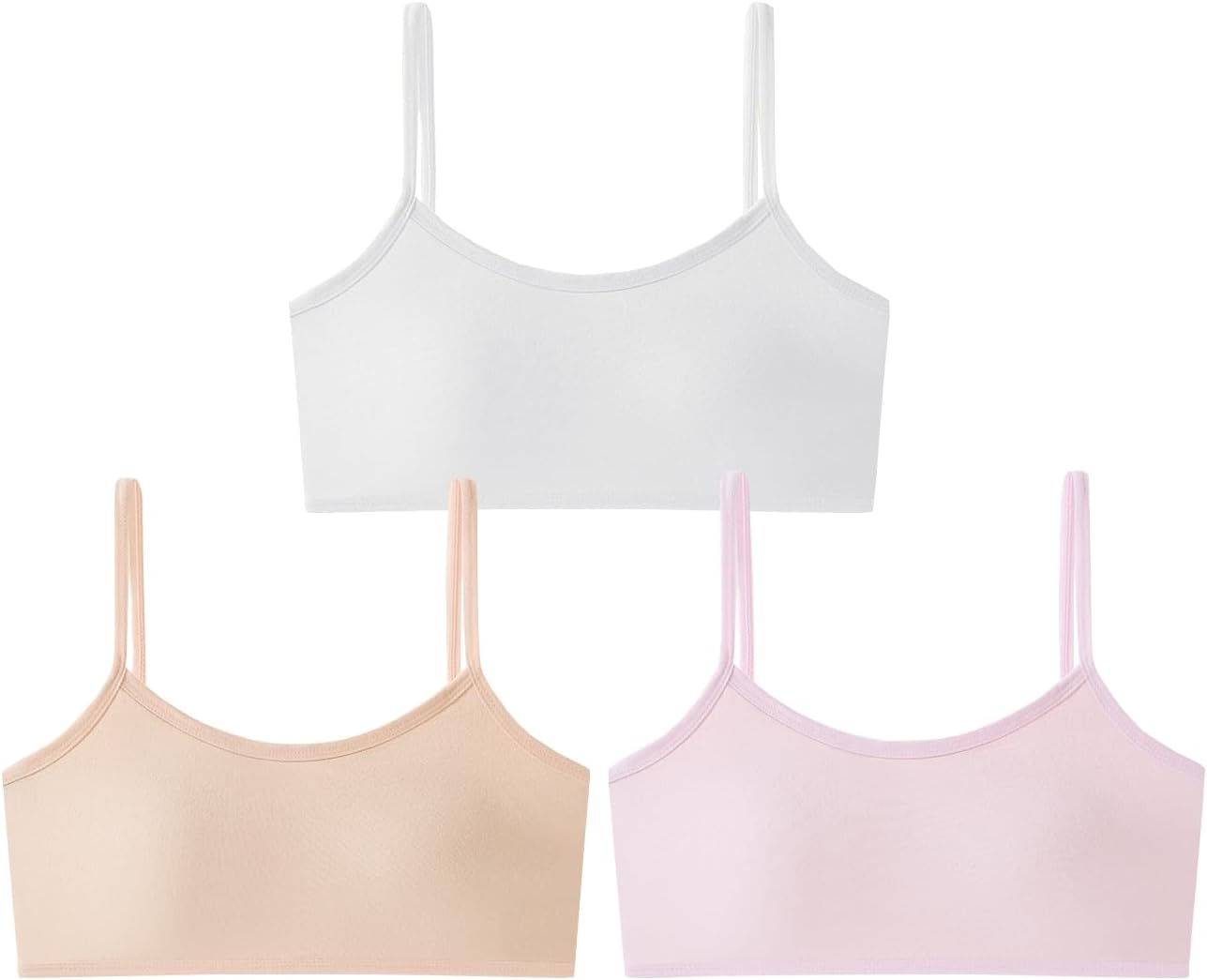 Fyluoke Big Girls' Training Bras Stretch Vest Crop Cami Sports Seamless Bralettes Bra for Teens image number 1