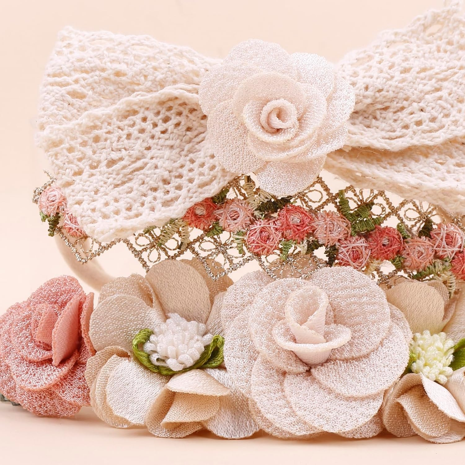 New Model Baby Girl Nylon Headbands Nylon Flower Elastic Hairbands 3Pcs Hair Accessories for Newborn Infant Toddlers image number 3