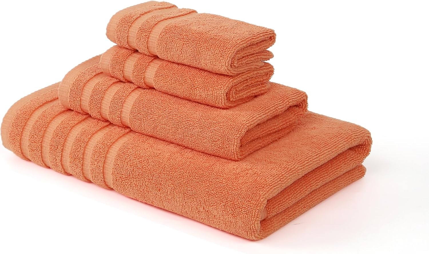 Amrapur Overseas 6-Piece Yarn Dyed Organic Vines Jacquard/Solid Ultra Soft 500GSM 100% Combed Cotton Towel Set [Coral] - Sage Green image number 6