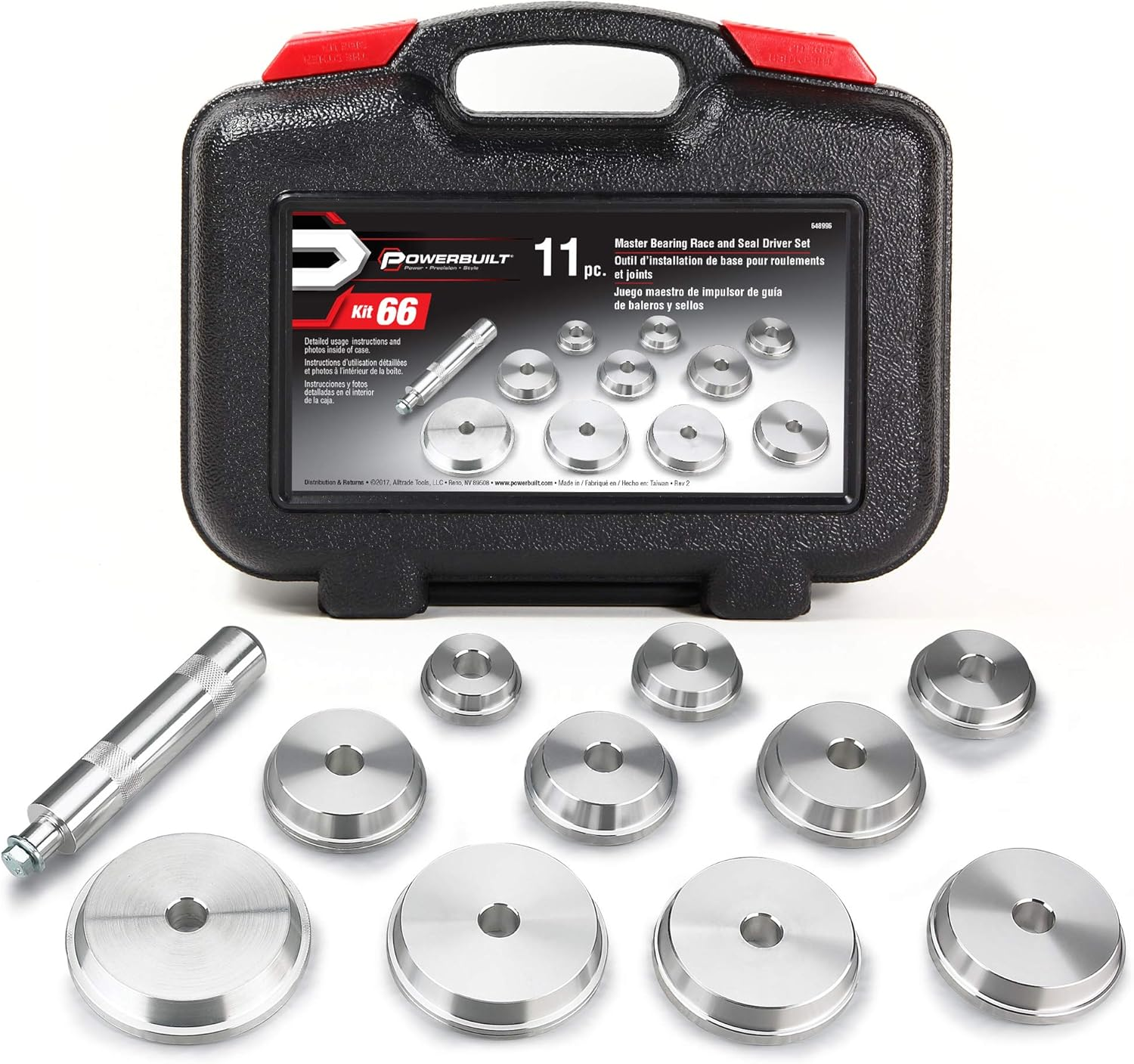 Alltrade 648996 Kit 66 Master Bearing Race and Seal Driver Tool Set image number 2