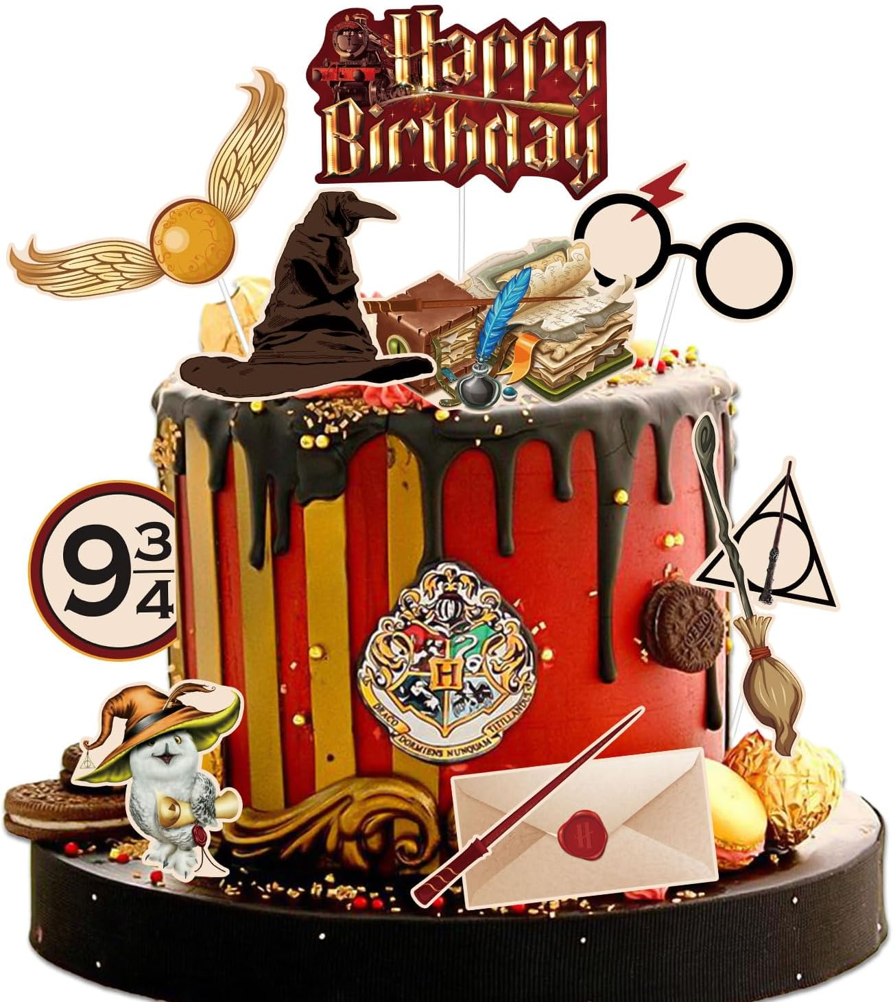 Lahe Frozen Cake Decoration, Happy Birthday Cake Decoration, Frozen Birthday Decoration Girls Cake Topper Birthday Set for Party Decoration for Children Cake Decoration (Pack of 10)