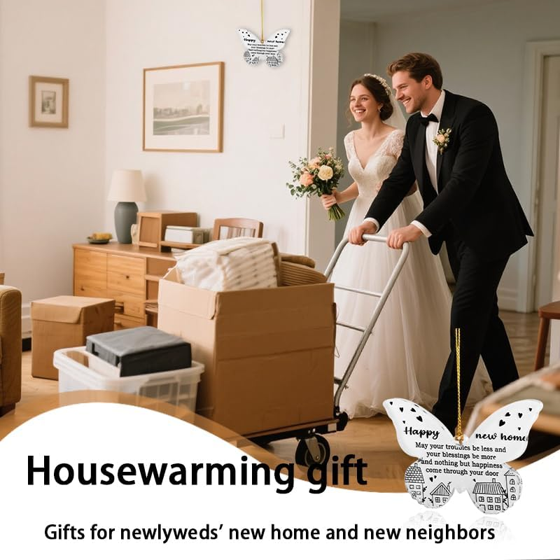 Happy New Home Ornament Housewarming Gifts for Couples Newlyweds New Apartment Christmas Ornament House Blessing Gifts Home Owners Gift Ideas Holiday Housewarming Ornament Gift House Warming Presents image number 5