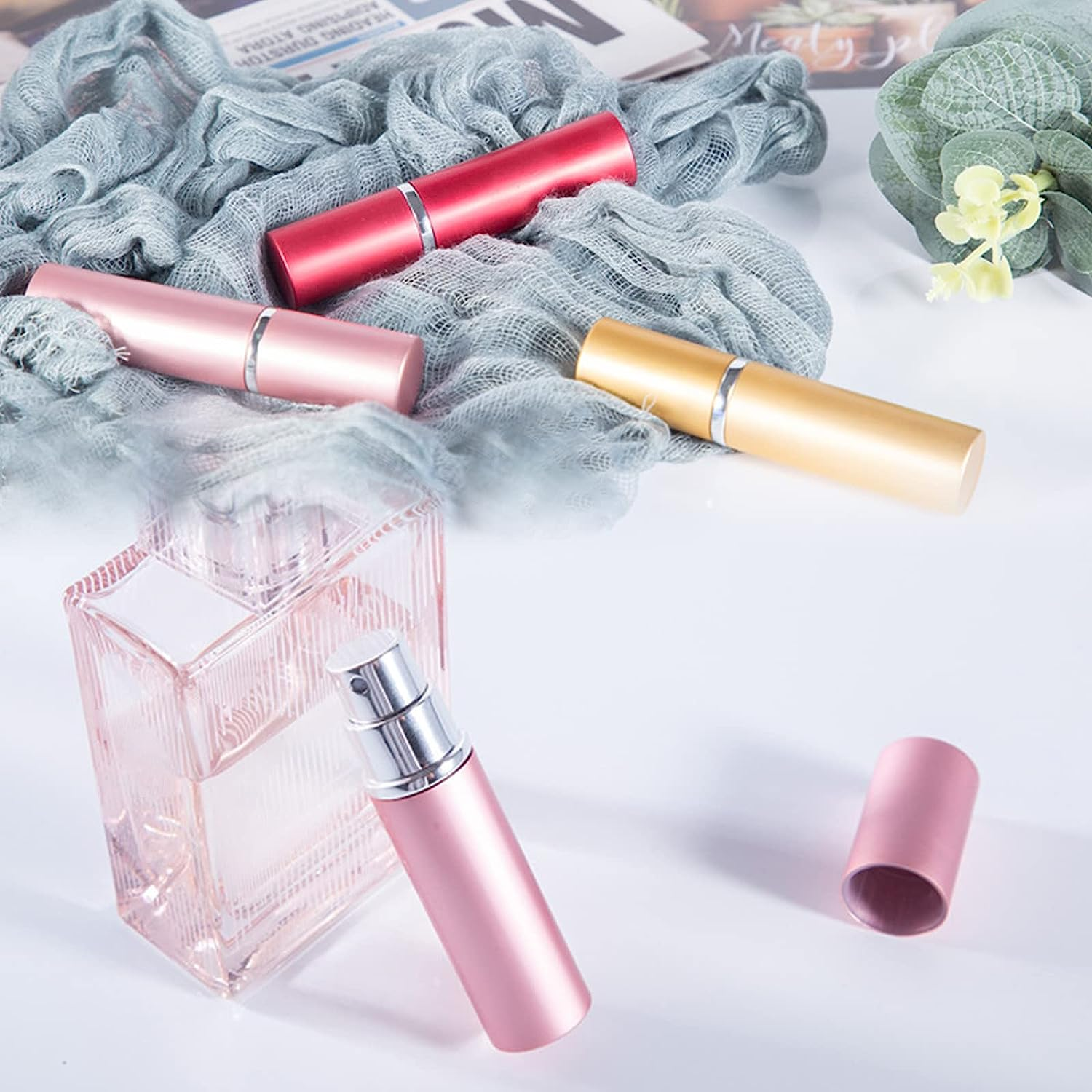 6 Pack Reayou Travel Portable Mini Refillable Perfume Atomizer Bottle,5 Ml Scent Pump Spray,6 Pieces Multicolored Perfume Dispenser Pump for Traveling and Outgoing image number 1