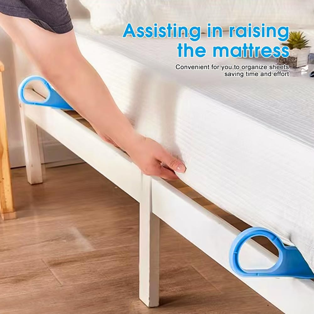 Living Today 2PK Extra Large Mattress Lifter, Bed Maker & Mattress Lifter Tool - Blue Plastic - Queen Size - Firm - Easy Sheet Changing & Back Strain Relief image number 4
