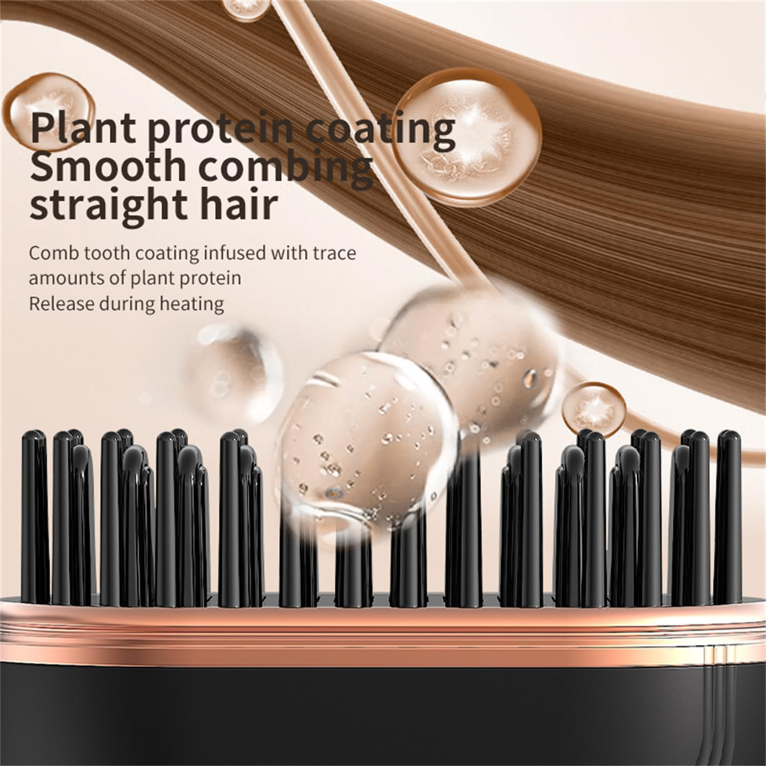 Mini Straightener, Rechargeable Portable Hair Straightener Brush, 3 Temp Settings & Fast Heat-Up, Heat-Resistant Protective Shell, Lightweight for Travel image number 2