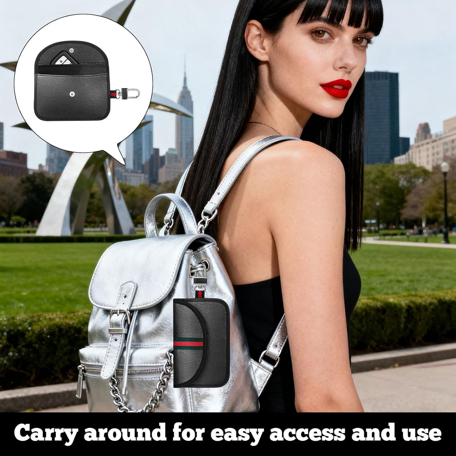 Faraday Pouch Car Keys, 2Pcs Faraday Box for Car Keys, Carkey Signal Blocker, Faraday for Carkeys, Key Fob Protector Bag, Anti-Theft Signal Blocker, RFID Signal Blocking Pouch (Black) image number 1