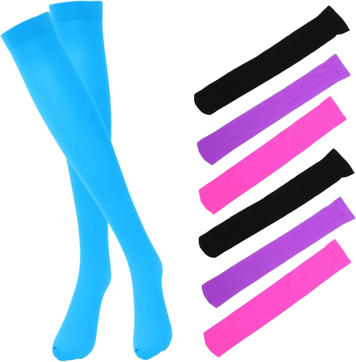 Sosoport 4Pairs Long Socks for Women Girls Knee High Stockings Stylish and Comfortable Thigh image number 4