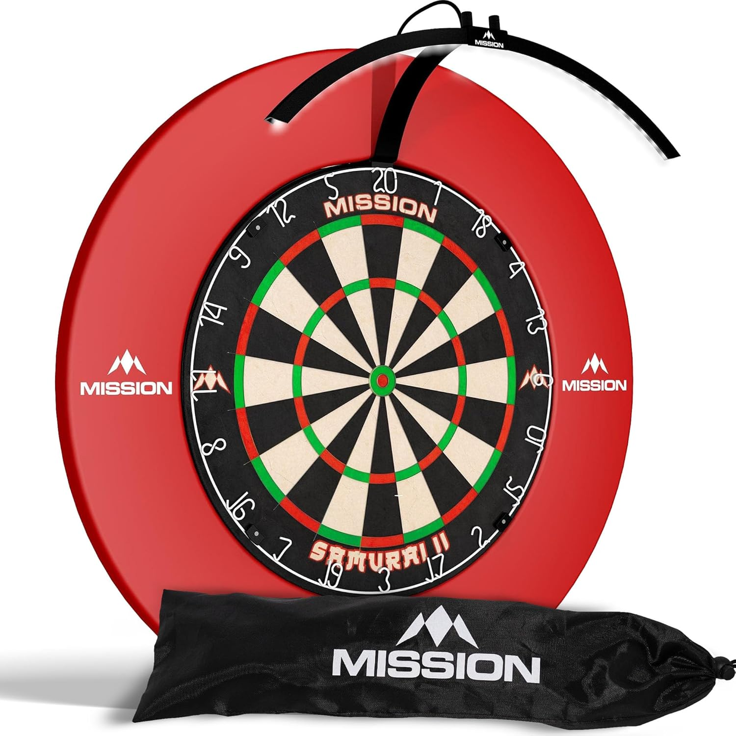Mission Darts TOR100 Torus 100 | Dartboard LED Folding Portable Travel Lighting System, Sand Blasted Black image number 3