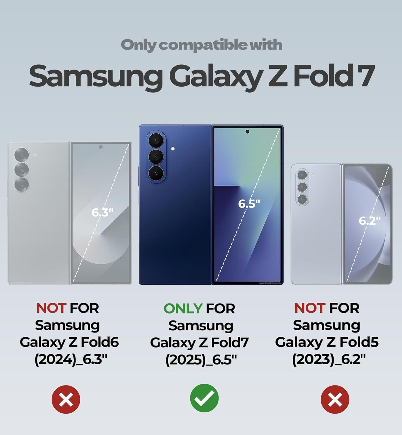 DEXNOR Magnetic for Samsung Galaxy Z Fold 7 Case with & Dual Kickstands & Front Screen Protector & Hinge Protection, Compatible with Magsafe, Full-Body Rugged Bumper Cases - Black image number 2