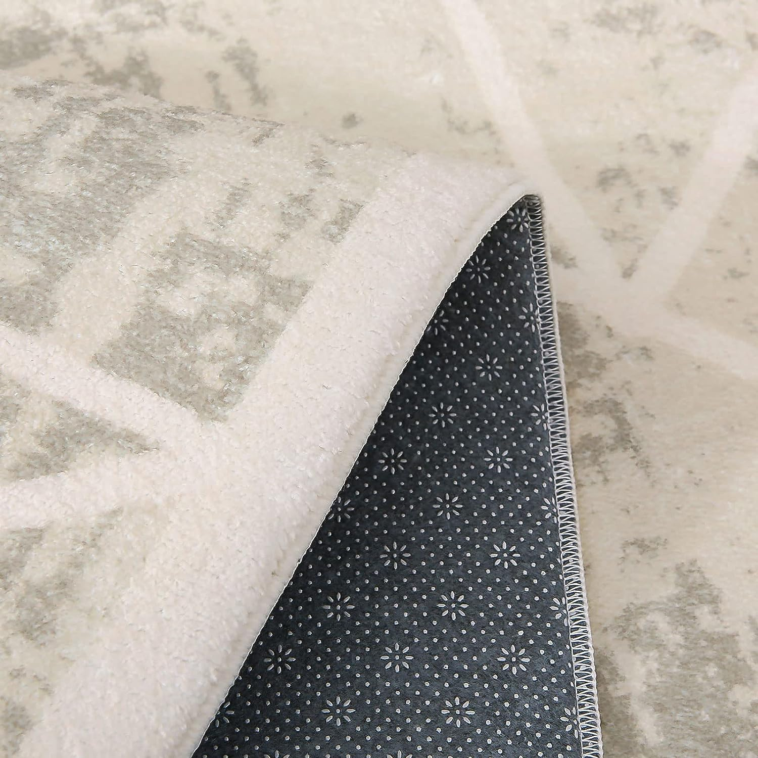 Area Rugs Moroccan Geometric Stripe Rug for Living Room Bedroom Floor Mat Washable Rug Soft Non-Slip Carpet Imitation Cashmere Indoor Rugs Home Decor (Ivory,200 X 250Cm) image number 1