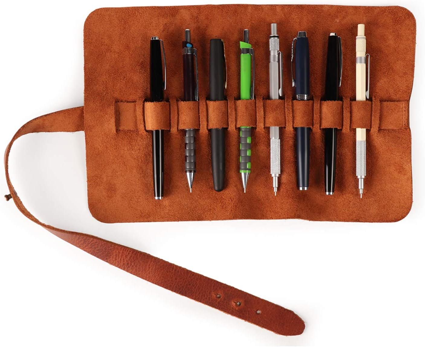 Londo Genuine Leather Pen and Pencil Roll Case