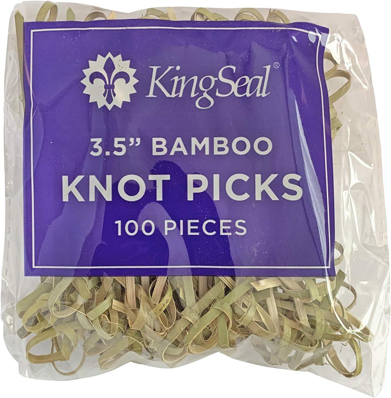 200 Count | Kingseal Bamboo Wood Flower Knot Picks, Skewers, 3.5 Inches, Perfect for Cocktails and Appetizers - 2 Packs of 100 Count image number 6