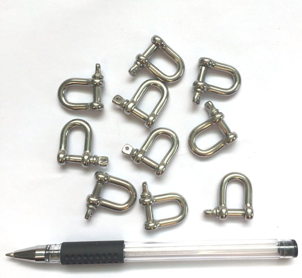 Jy-Marine Stainless Steel Mini D Shackle, 4Mm, Silver Color,For Paracord Jewelry, Marine Tackle-10 Pieces image number 6
