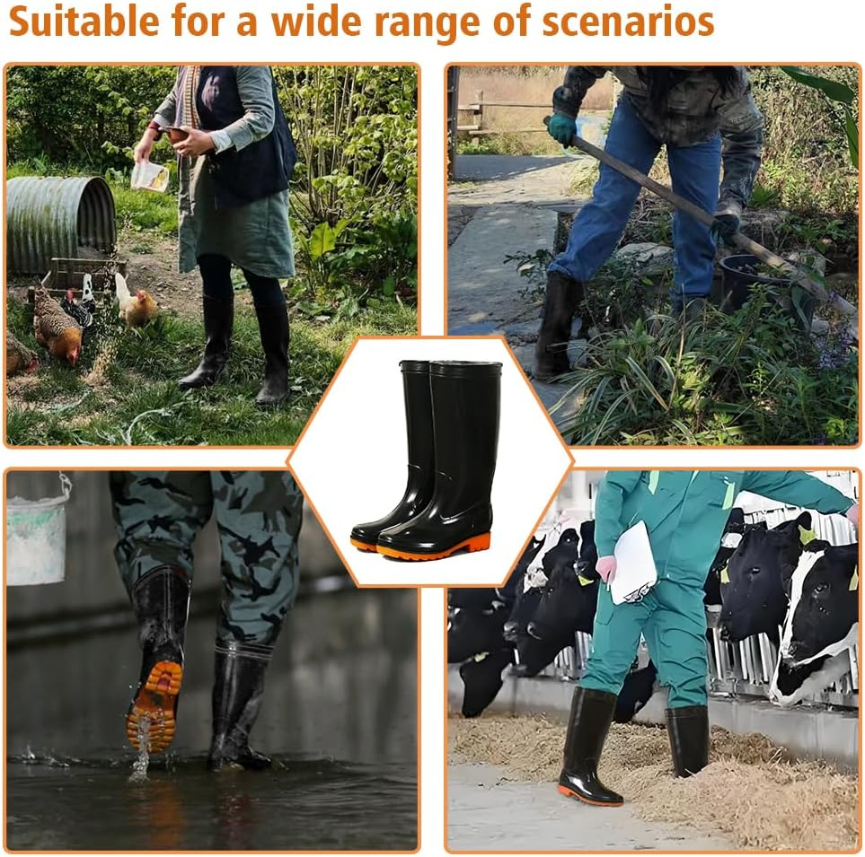 Rain Boots, Waterproof Work Shoes, Suitable for Sizes 8-9.5 image number 2