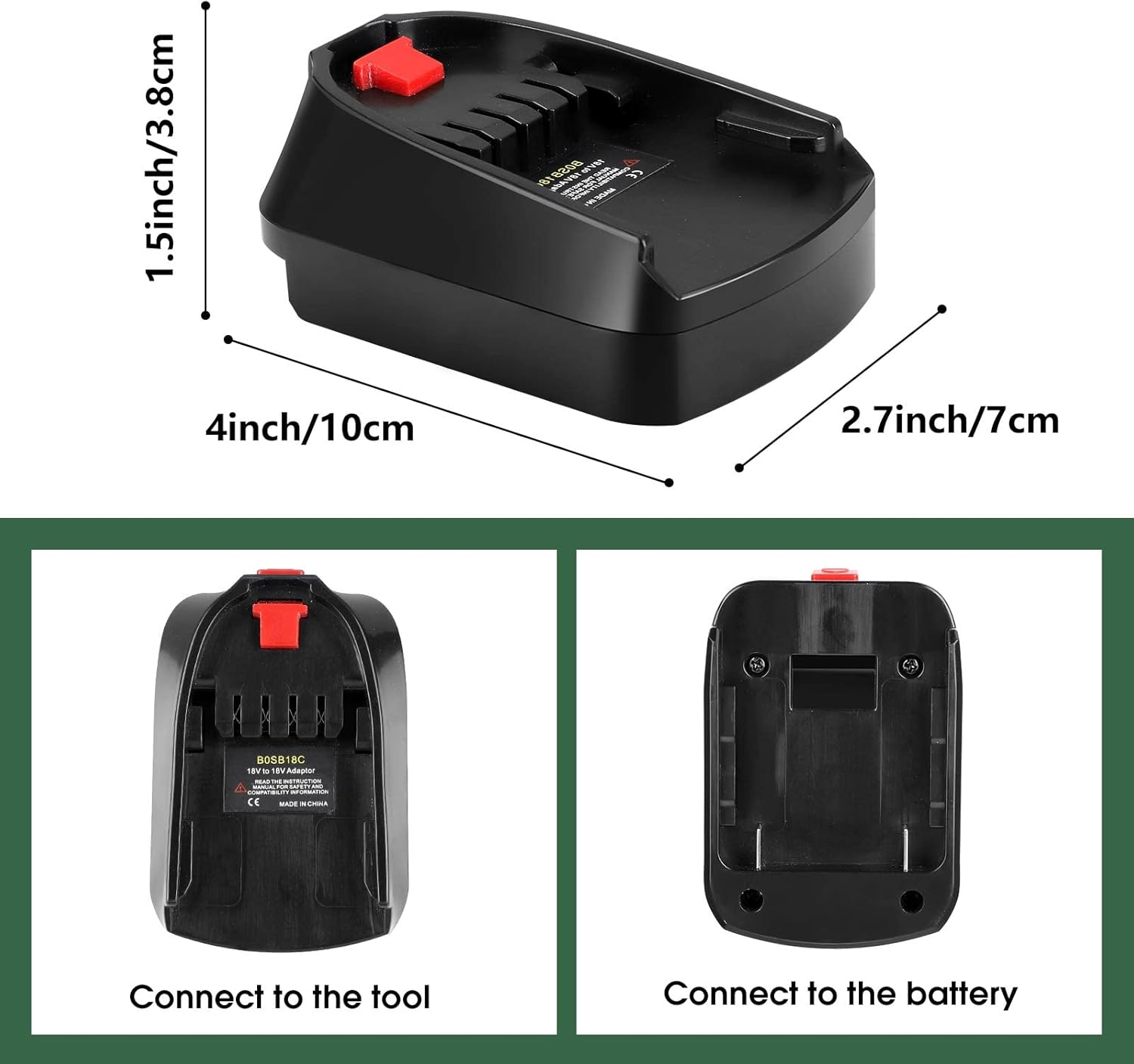 TPDL Bosch 18 V Battery Adapter, for Bosch 18 V System Battery BAT609 BAT610 BAT618 BAT619 Works in Bosch 18 V PBA/PSB/PSR Tool image number 6