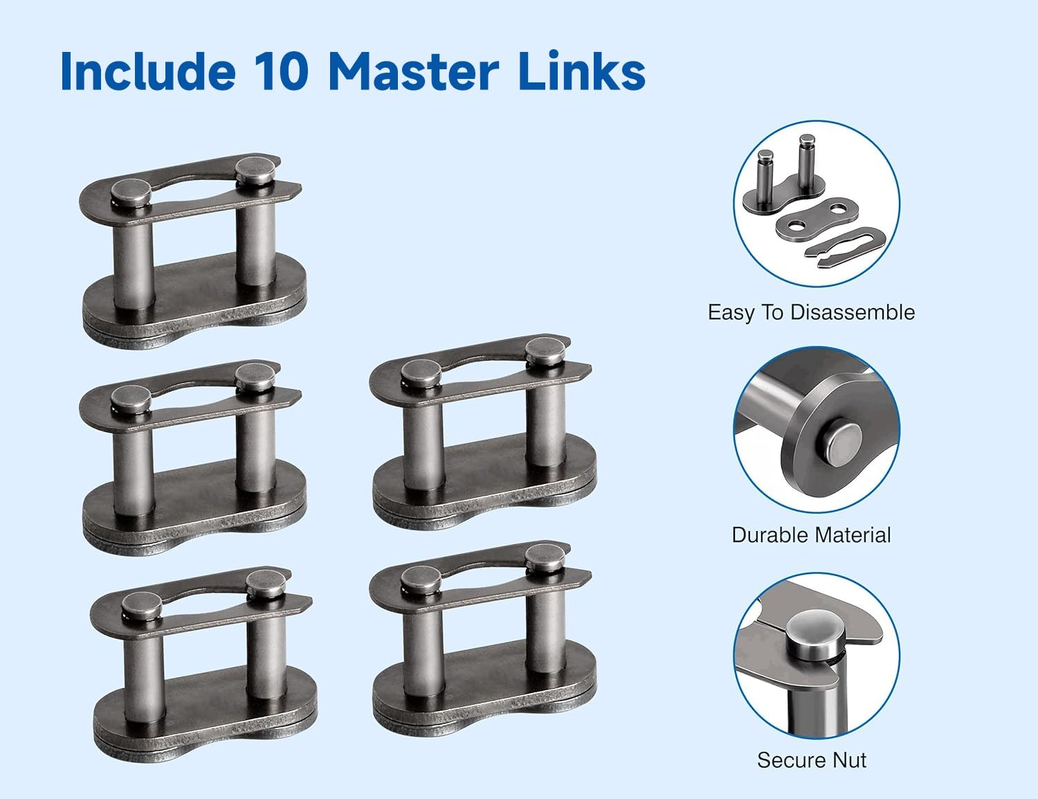 Belleone #25 Roller Chain - 10 Feet #25 Chain with 10 Connecting Links & Chain Breaker for Go Karts, Mini Bikes, Scooters, Dirt Bikes, Razor Motorcycles, Pocket Bike and Bycicles - 480 Links