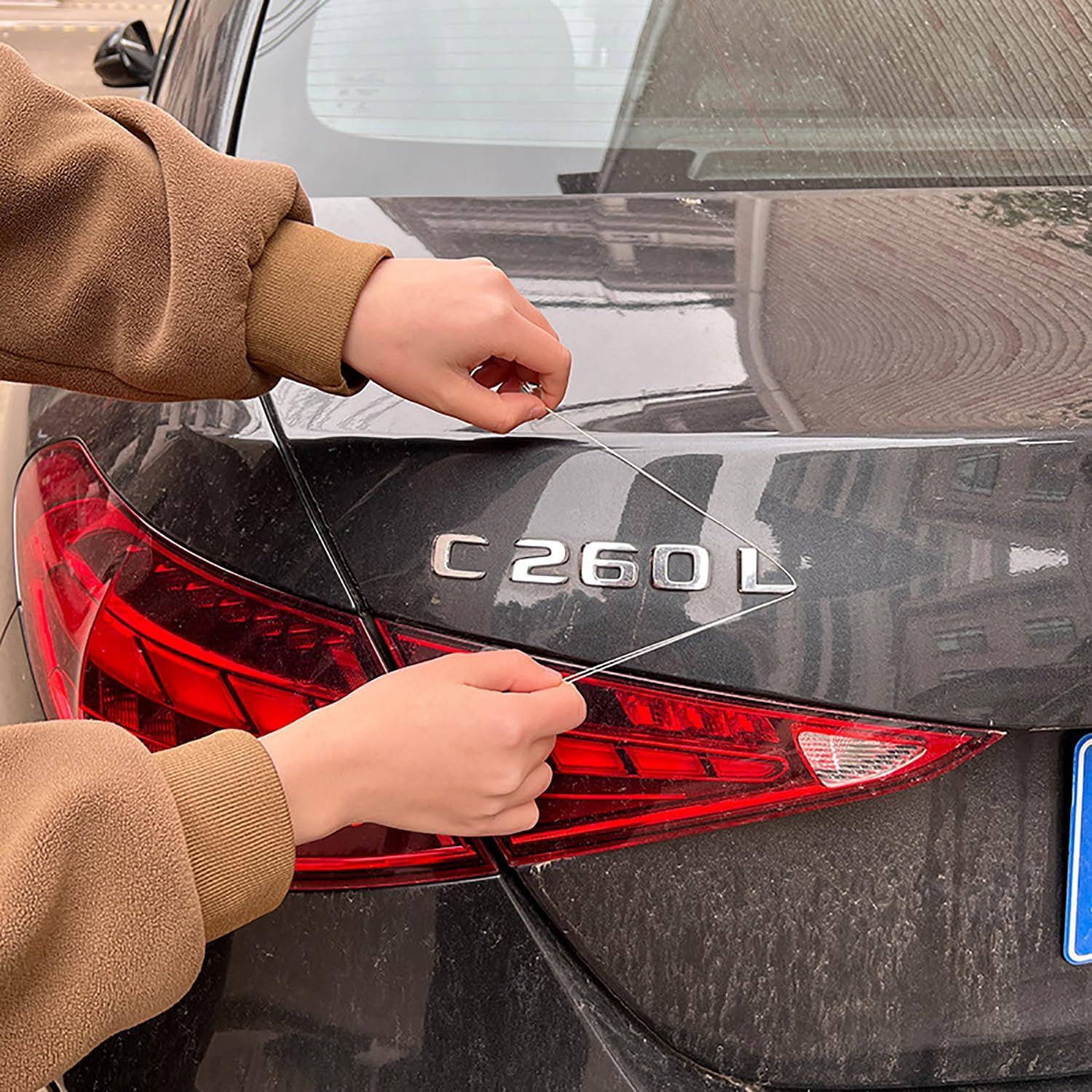 3Pcs Car Emblem Removal 30Cm Badge Logo Remover Sign Board Wire Remover Accessories for Car Motorcycle Truck Van General Car Badge Removal Tool Set