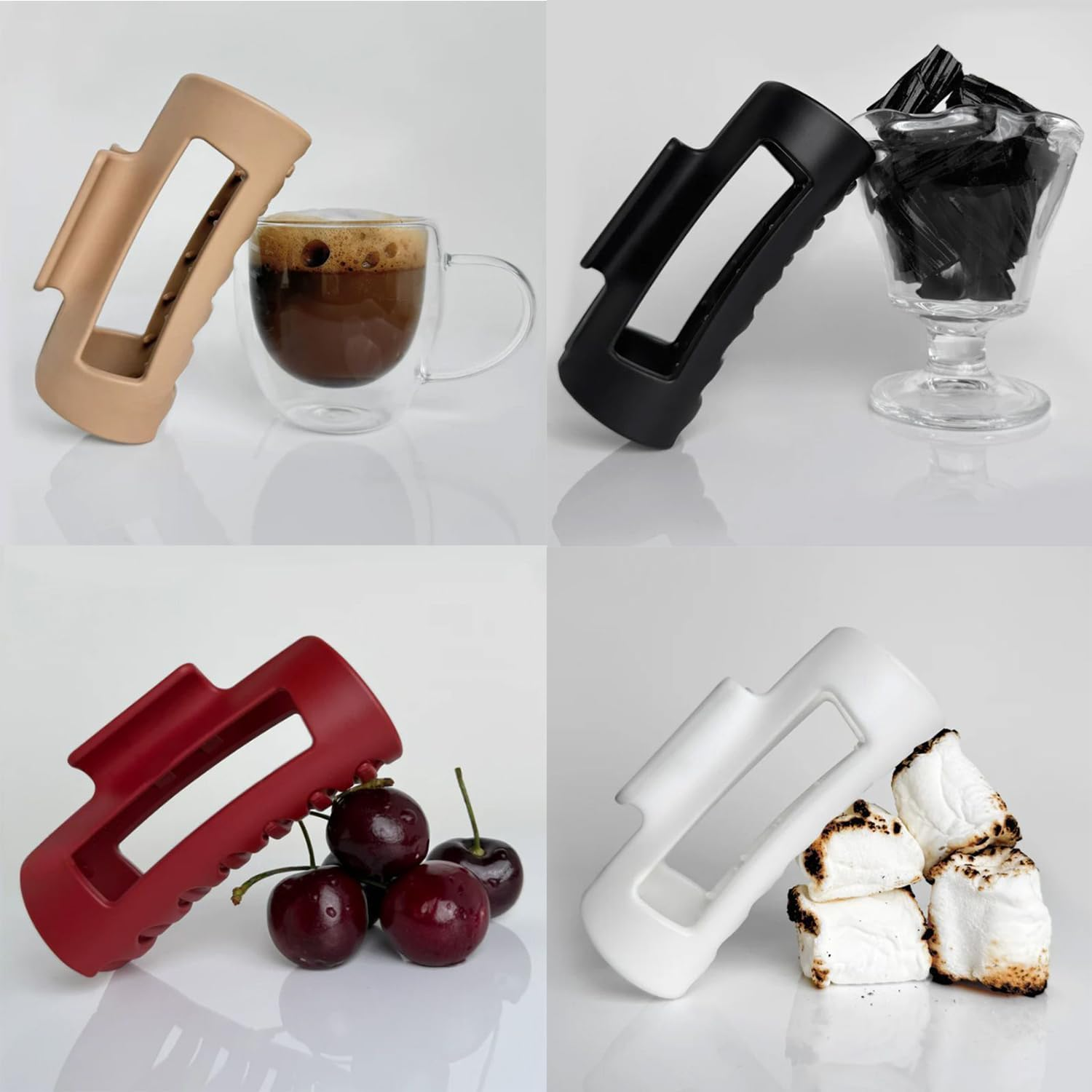 4Pcs Cloud Claw Clips, Soft & Flexible Cozy Claw Clip, Flexible Claw Clip, Ponytail Hairpins for Thick or Fine Hair, Beauty Accessory for Women & Girls