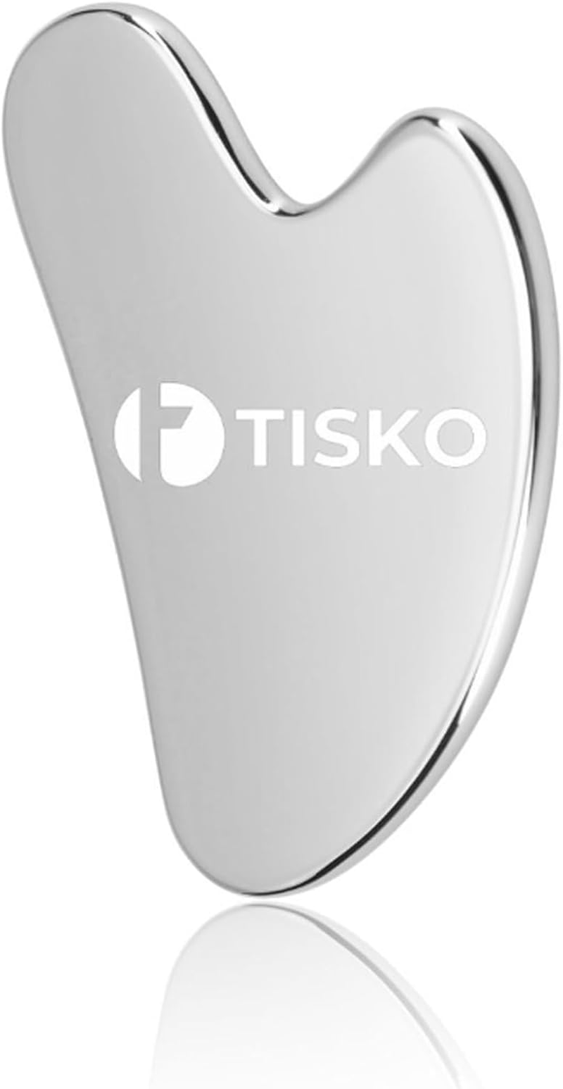 Tisko Stainless Steel Gua Sha Facial Tools - Guasha Tool for Face, Face Sculpting Tool, Jawline Shaper, Double Chin Reducer, Body Gua Sha Tools, Lymphatic Drainage Massager, Facial Skin Care image number 5