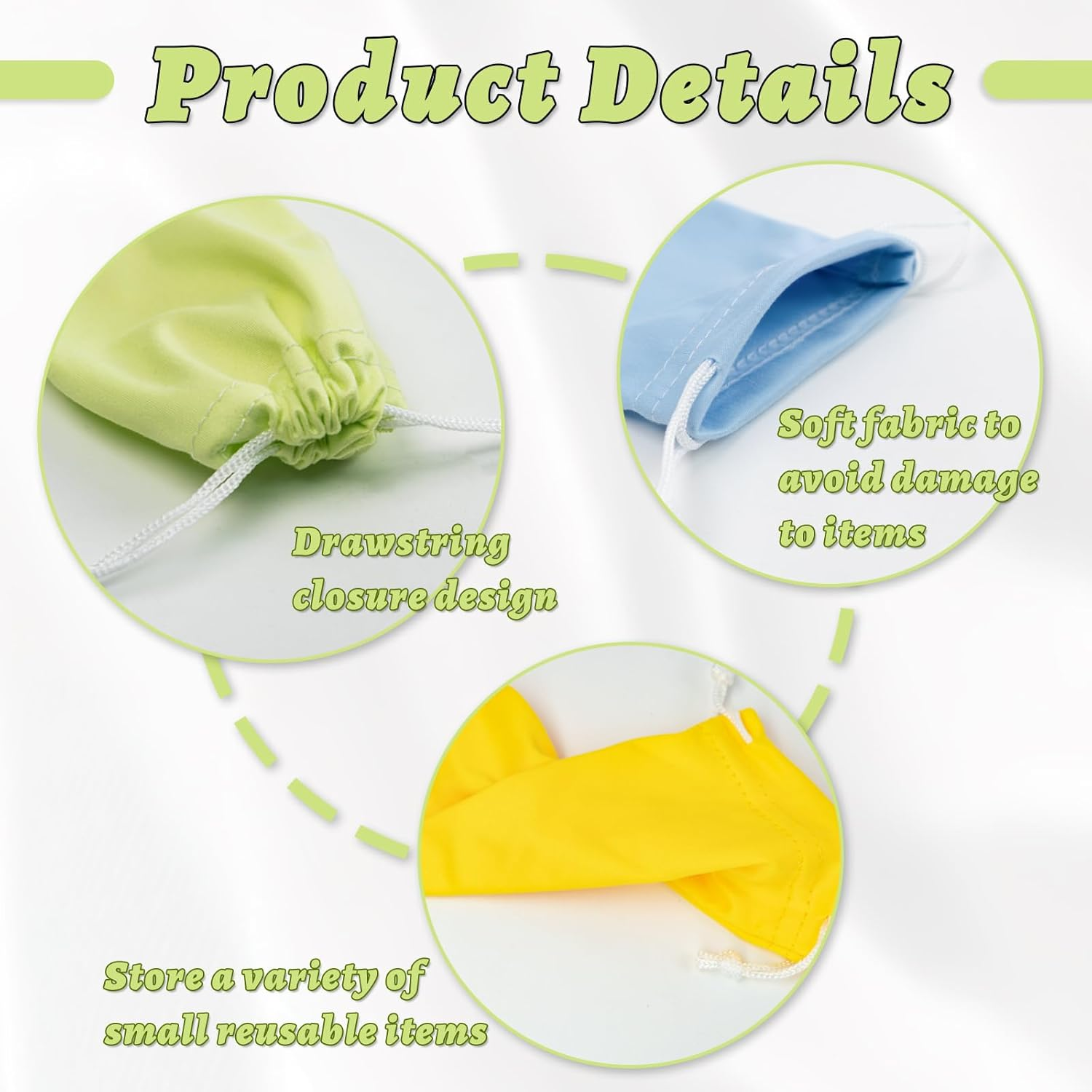 GTILE 24 PCS Colorful Microfiber Glasses Pouch, Soft Sunglasses Pouch, Portable Drawstring Pouch, Eyeglass Pouch Women Men image number 4