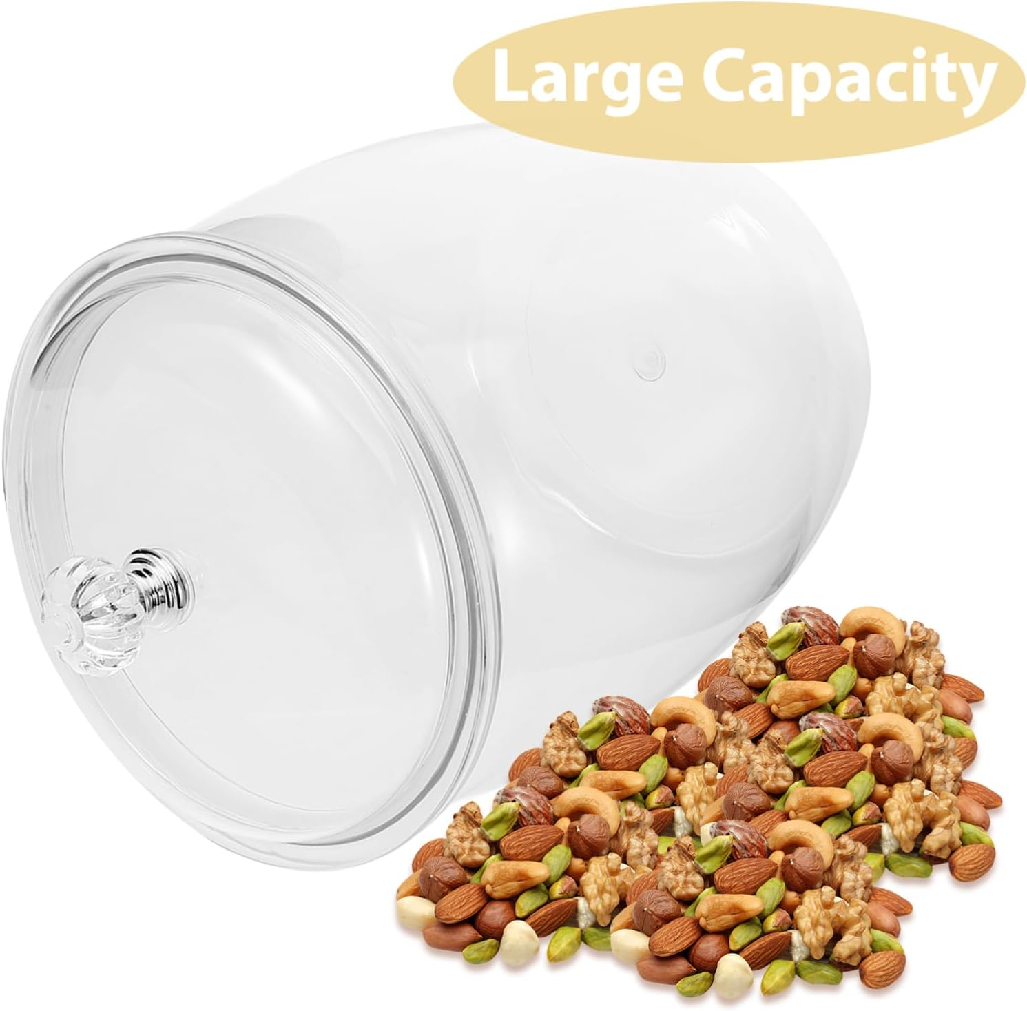 Kichvoe Plastic Candy Jar 3.8L Cookie Jars Airtight Dry Food Container Cotton Ball Holder Wide Snack Jar for Dog Treats Laundry Paper Stars image number 1