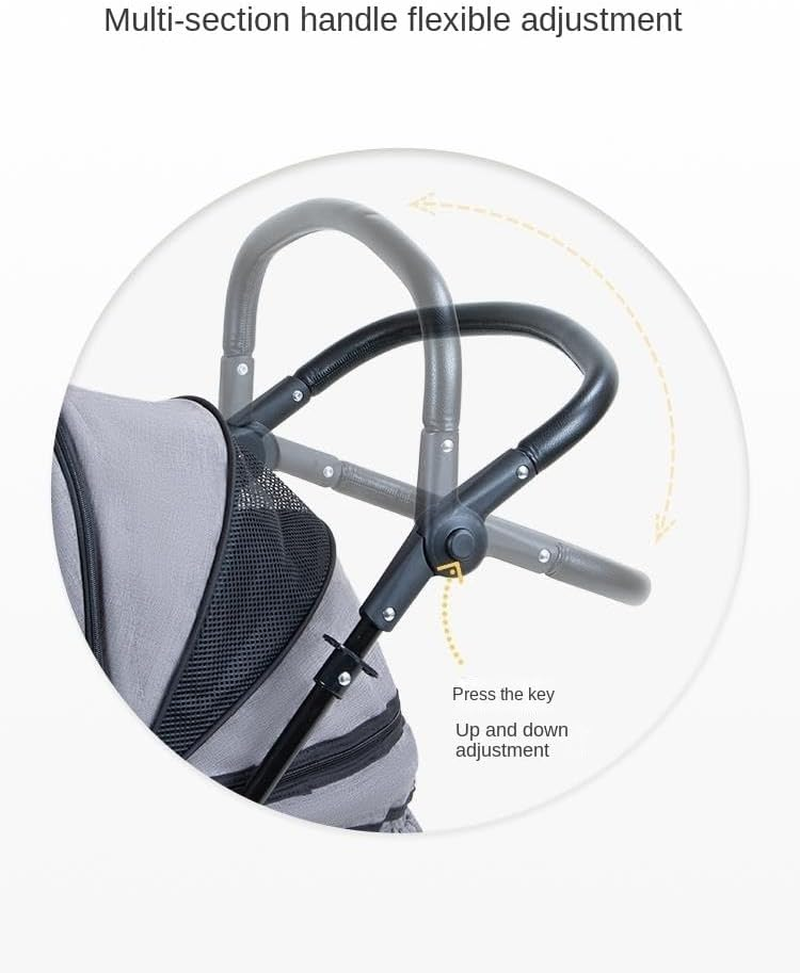 Pet Stroller Dog Stroller Cat Stroller Folding Pet Stroller Dog Folding Stroller with 4 Wheels Dog Cat Puppy Stroller for Medium Small Pet Dog Pram Dog Cat(Color:D) image number 4