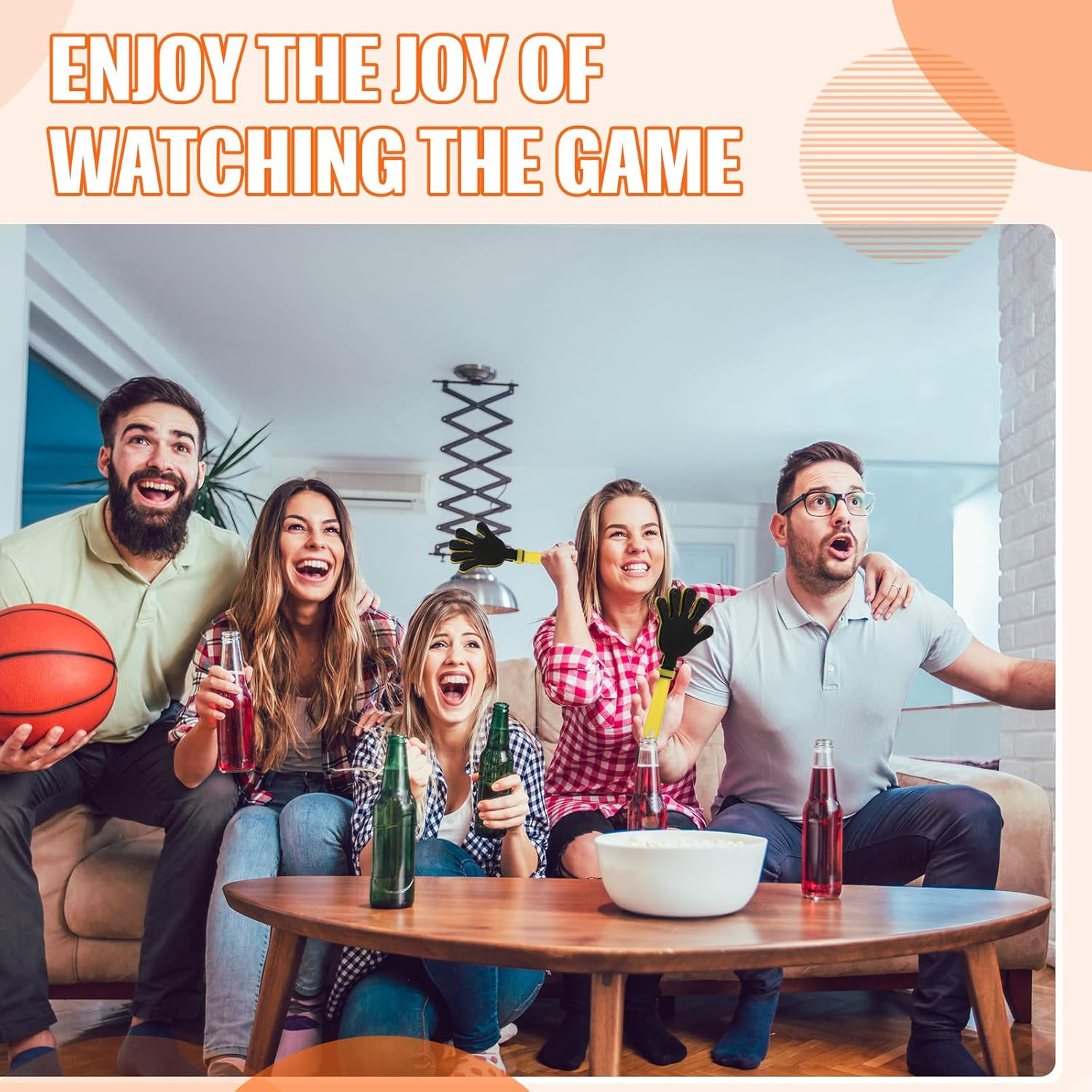 ZCYSRLQIN 24 Pcs Hand Clappers 7.5 Inch Plastic Clappers Noisemakers Party Favors Clapping Noise Maker Birthdays Game Prizes Classroom Rewards Football Sporting Events Cheers Supplies (Yellow,Black) image number 1