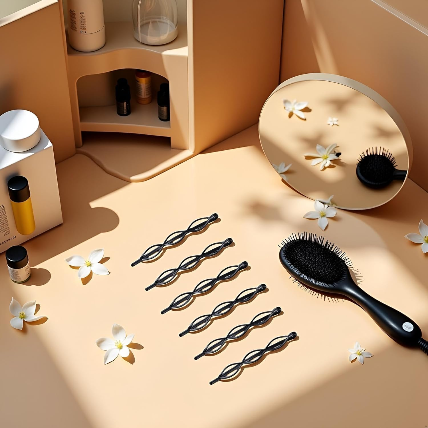 Mini Hair Pins, Vintage Hair Pins Black Invisible Bangs Clips for Women and Girls, Decorative Wedding Hair Accessories, Pack of 12 image number 3