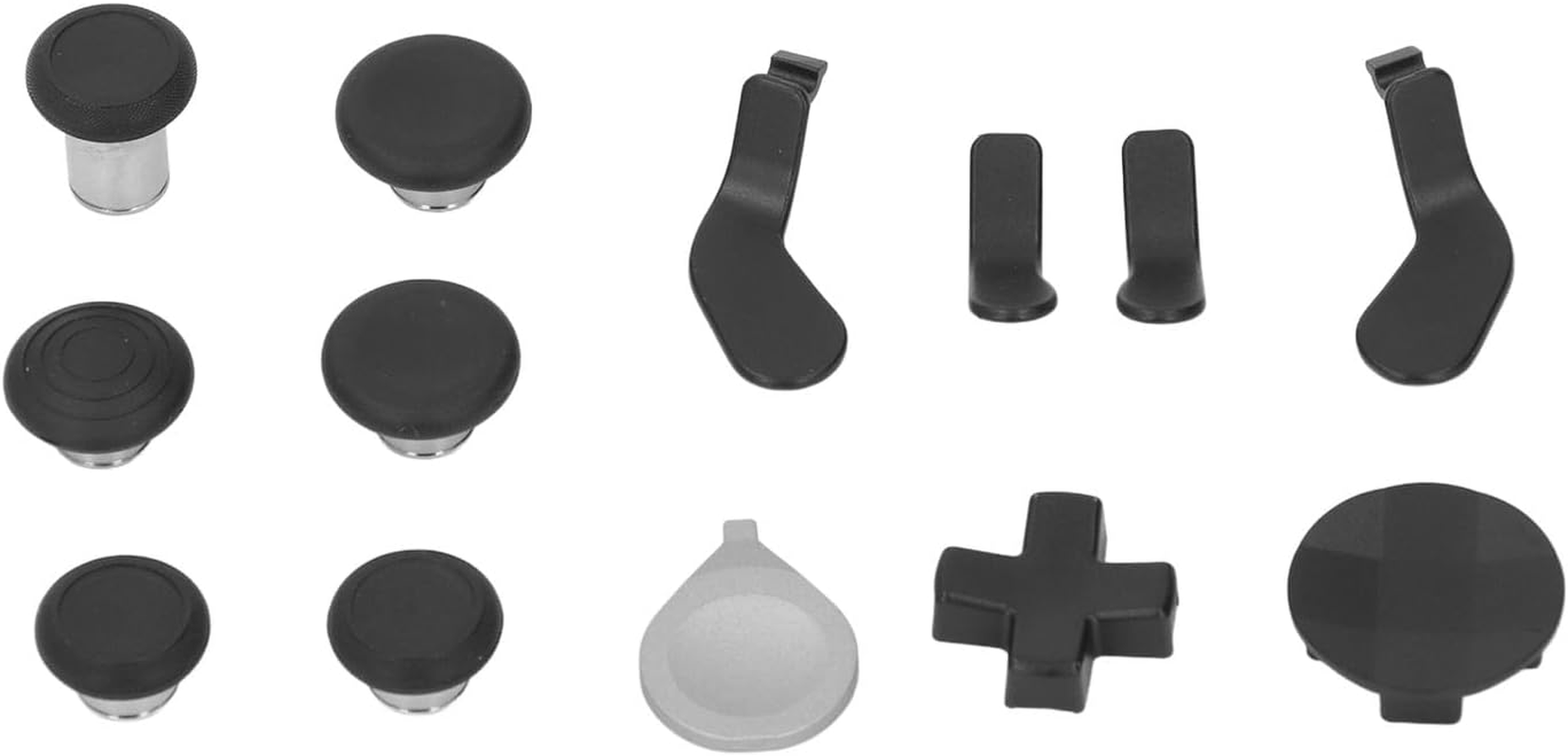 Controller Paddles for Elite Series 2, Controller Accessory Set with Customizable Thumbsticks, D Pad, Paddles and Tool for Enhanced Gaming Experience, Easy to Replace (Silver)