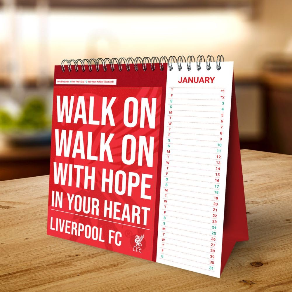 LIVERPOOL FC 2026 POSTCARD DESK EASEL CALENDAR image number 2