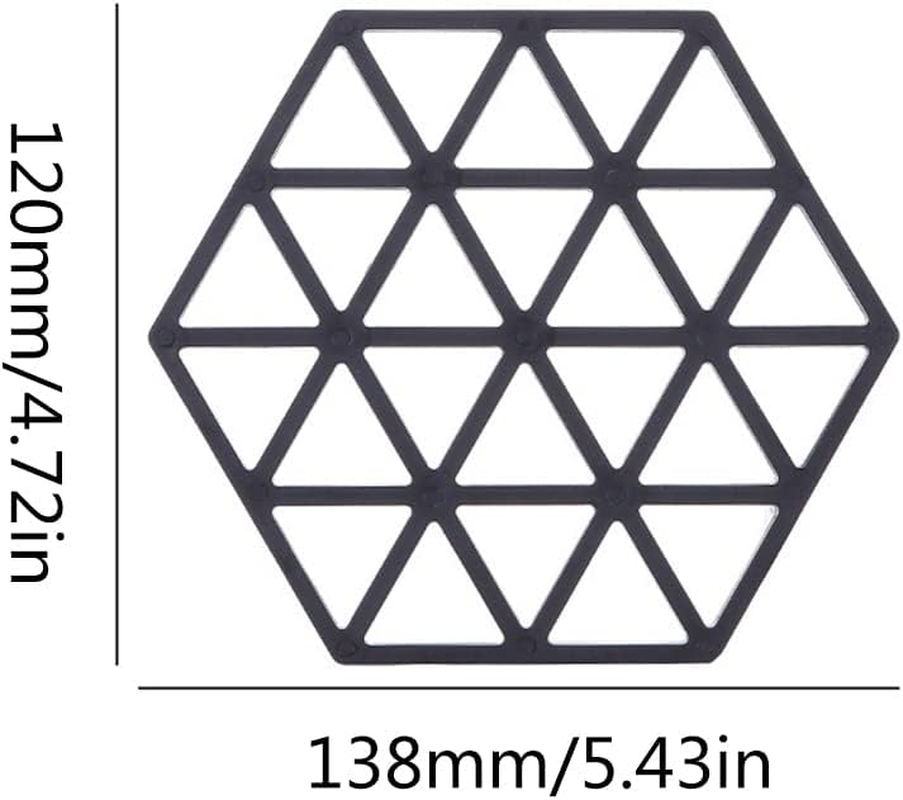 Extra Thick Silicone Mat, 4PCS Silicone Kitchen Mat, Heat Resistant Multi-Purpose None Slip Table Place Mats for Hot Pots Holder, Pads, Pans, Dishes, Spoon Rest, Coaster (White Triangle) image number 4