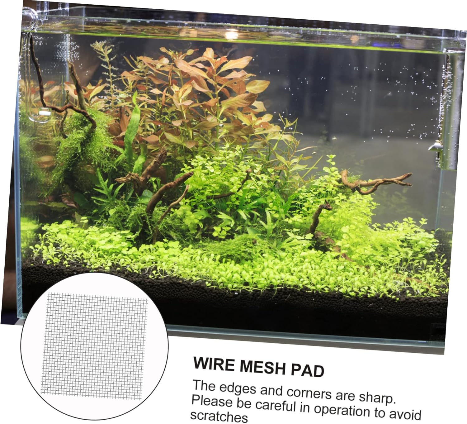 Mobestech 8Pcs Stainless Steel Wire Mesh Pad Grass Plant Fixed Net Moss Met Aquarium Fixed Mesh Pad Aquatic Plants Meet image number 5