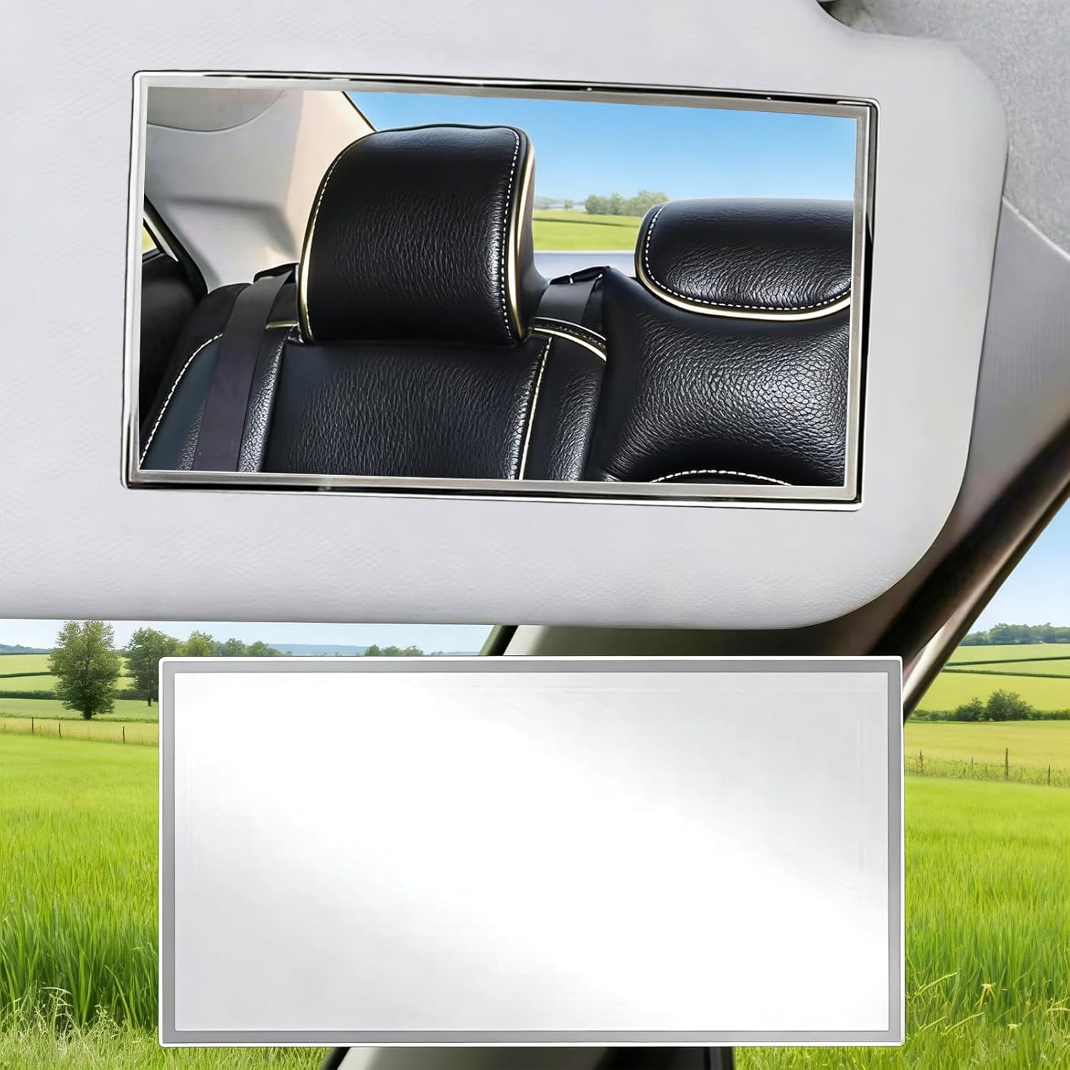 Car Sun Visor Mirror, Vehicle Cosmetic Makeup Mirror, Automotive Self-Adhesive Mirror for Car, Truck, SUV image number 5