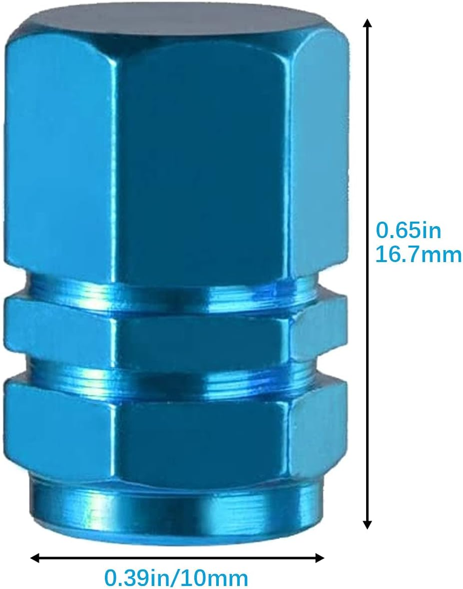 8 Pcs Aluminum Tire Valve Stem Caps Metal Car Dust Caps for Car Tyres Universal Tyre Valve Caps Car Caps with Gasket for Motorbike, Trucks, Bike, Electric Scooter, SUV, Baby Buggies (Red, Blue) - Black,Grey image number 2