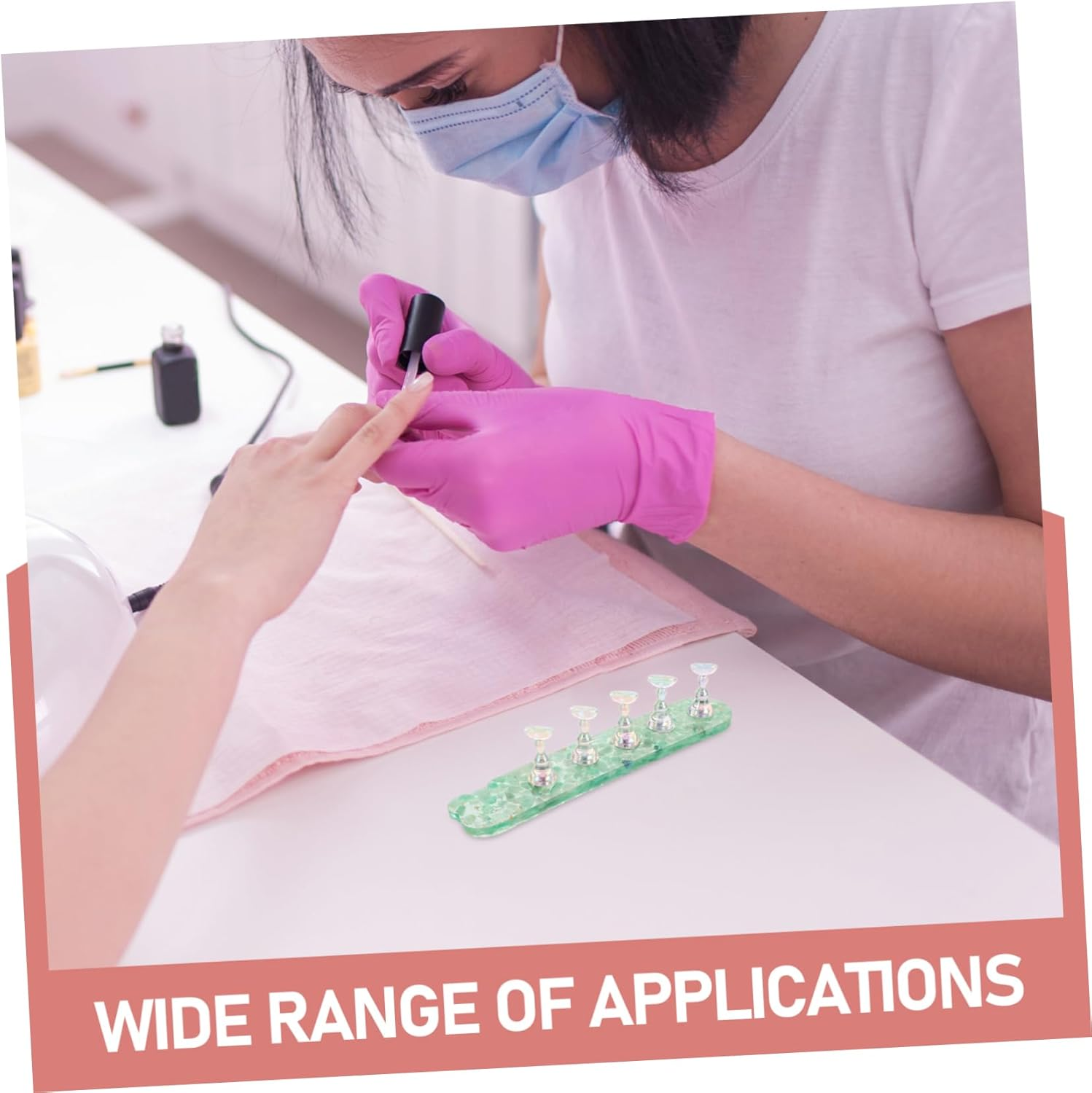 HAMPPLIES Durable Nail Art Practice Stand for DIY Fingernail Painting Portable Manicure Training Tool for Beginners Stable Nail Display Holder with Vibrant Color Lightweight and Reliable For image number 6