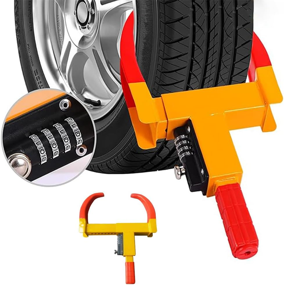 Universal Wheel Clamp Lock, Wheel Combination Lock, Safety Tire Lock, Anti-Theft and Anti-Pry, Keyless, Suitable for Cars, Trucks, Suvs, Motorcycles, Etc. (9 Holes) image number 4