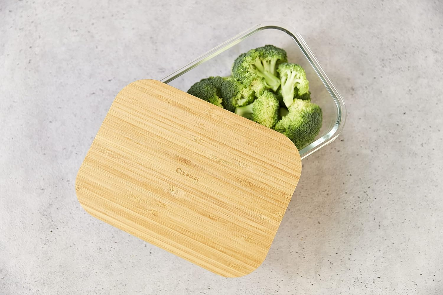 CULINARE Naturals C70025 Glass Container, Sustainable Bamboo/Glass, 1.5L, Food Storage Box with Lid, Kitchen Organisation/Fridge Storage/Fresh Food Preserver, Not Dishwasher Safe image number 1