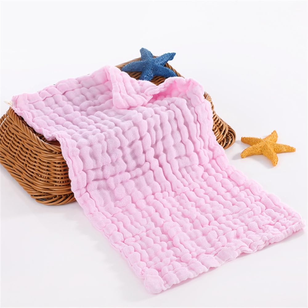6 Pack 25 * 50Cm Burp Cloths 100% Cotton 6 Layers Thickened Super Soft and Absorbent Drooling Towels Towels Baby (Pink) image number 5