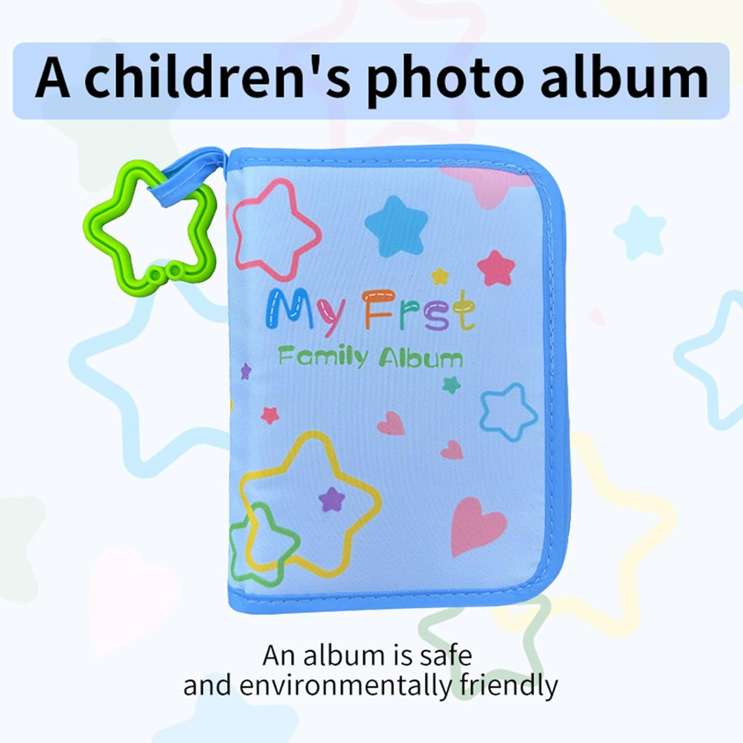 Organic Cotton Baby Photo Album Fabric Baby Book Photo Album with Latex Pendant and Safety Mirror as Memory Album - to Remember Faces Names for Children Birthday image number 2