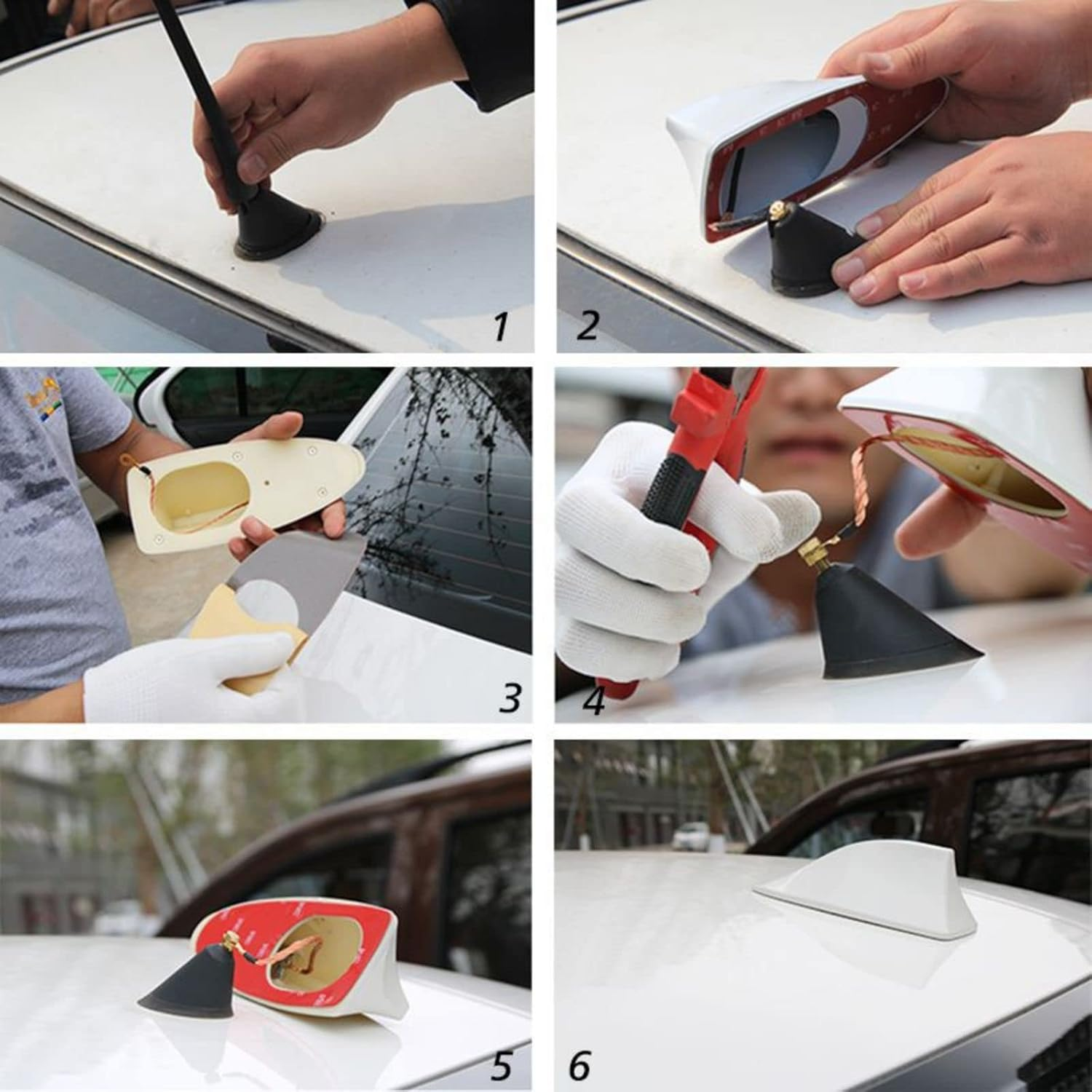 Shark Fin Aerial,Car Aerials, Car Shark Fin Antenna for Audi A1 A3 A4 B6 B8 B9 A3 A5 A6 A7 A8 Q2 Q7 Q3 Q5 R8 S5 S6 S7 S8, AM/FM/DAB Roof Car Radio Car Aerial Mast Enhanced Signal Car Accessories,A (C - C image number 2