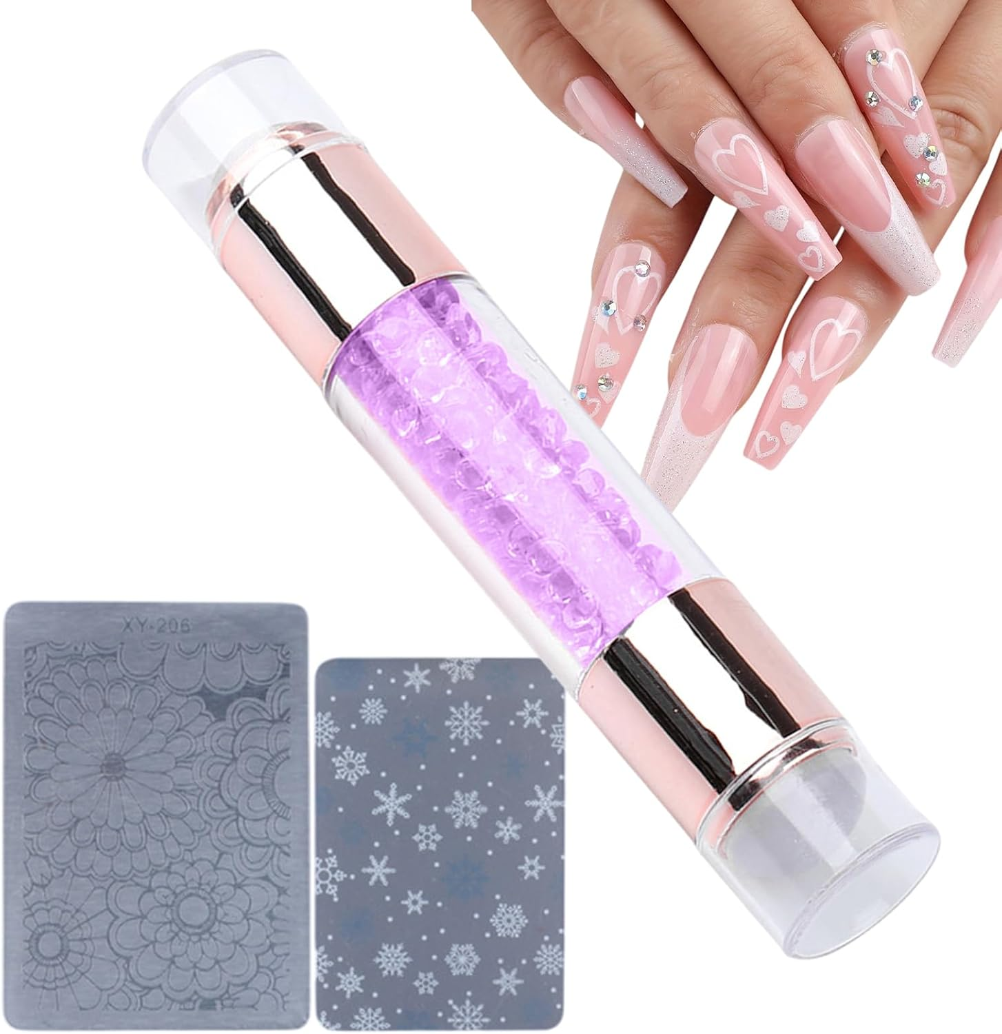 Mivpzisk Nail Stamper Tool - Art Stamping Pens | Rhinestone Embellished Double Ended Stamping Pens for Women Nail Salon Manicure