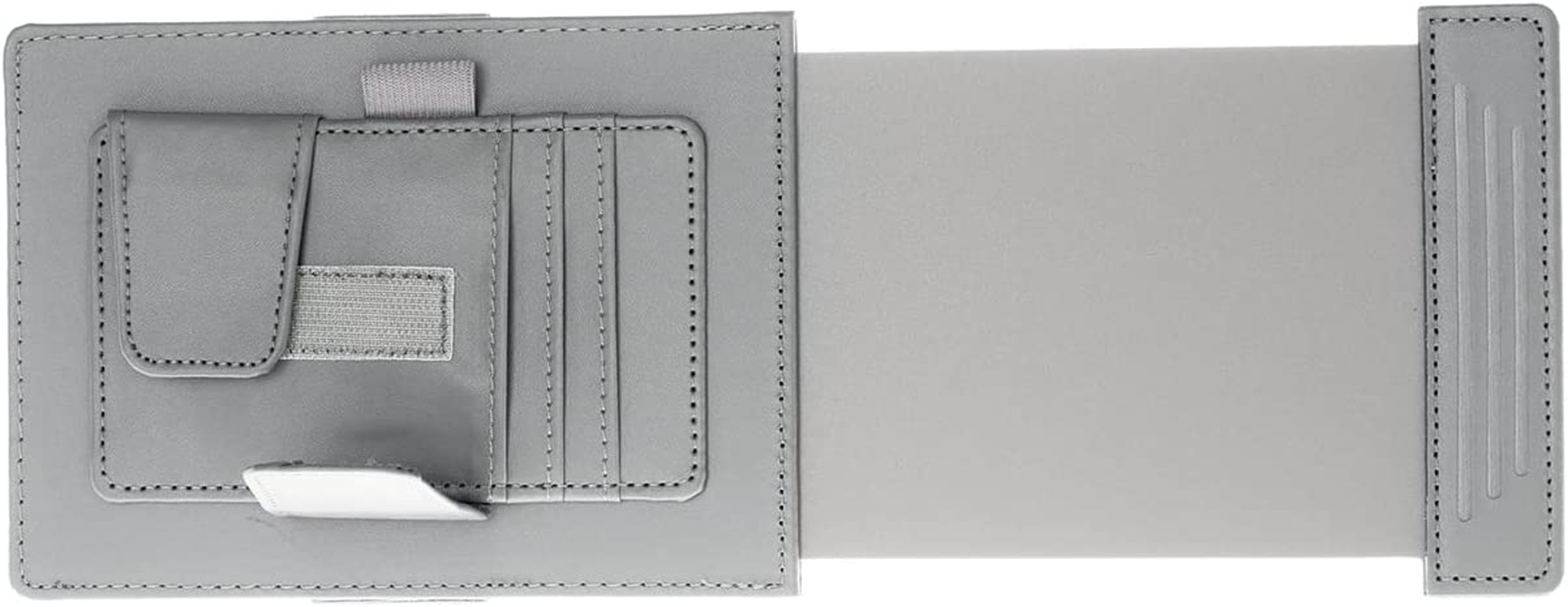 Universal Car Sun Visor Organizer and Extender - Anti-Glare Sunshade with Multi-Pocket Storage for Sunglasses, Cards, and More - Improve Driver Safety and Convenience, 1 Piece (Gray) - Gray image number 2