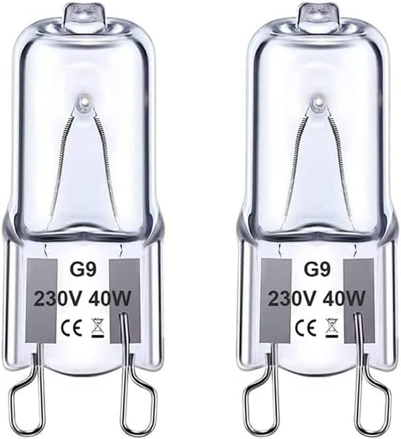 G9 Halogen Light Bulbs,40W 230V Bulbs,Kiwinvou Clear Capsule Halogen Lamps,Warm White 2700K,Pack of 2 image number 3