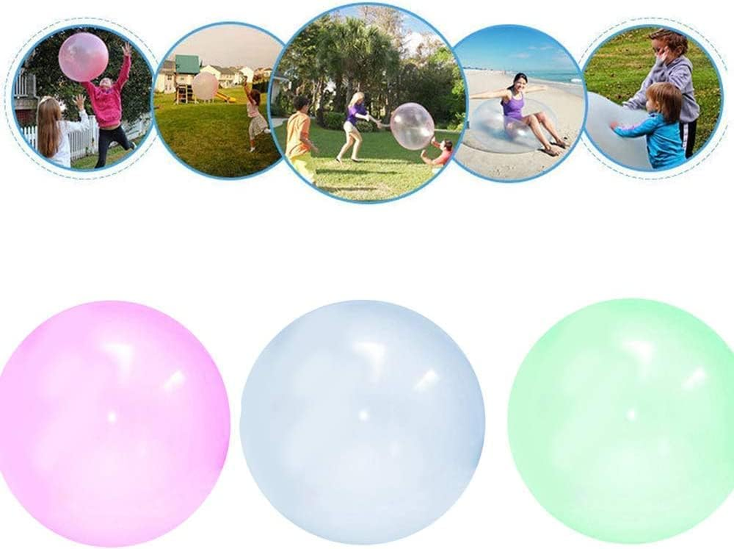 Deashun Bubble Ball for Kids 2 Pack Inflatable Jelly Balloon Ball Funny Toy for Adults Kids Inflatable Water Ball Beach Garden Ball Soft Rubber Ball Outdoor Party (L)