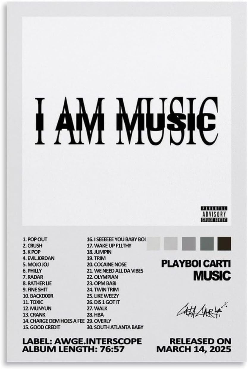 Music Playboi Album Carti Poster Poster Canvas Painting Wall Art Picture Home Decor Print for Bedroom Living Room Dorm Study Bar Office 08X12Inch(20X30Cm) image number 3