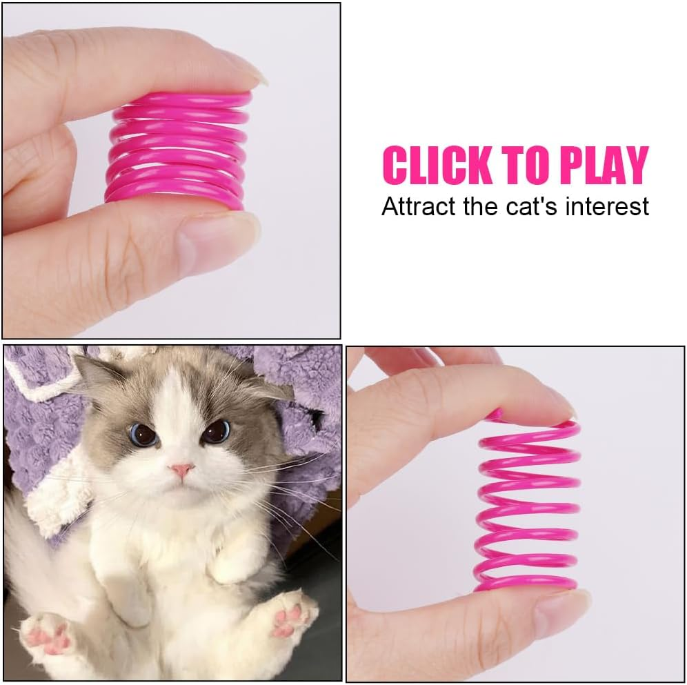 Vsshe Spiral Cat Toy, Pack of 24 Plastic Spiral Springs, Bpa-Free Cat Toy, Spiral Cat Toy, Colourful Novelty Pets Toy, Spring Spiral for Cats image number 5